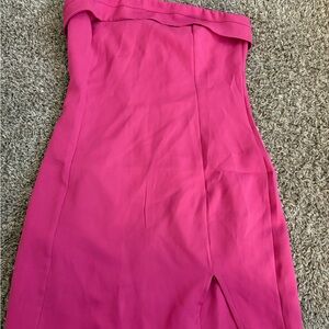 Elegant Pink Strapless Dress